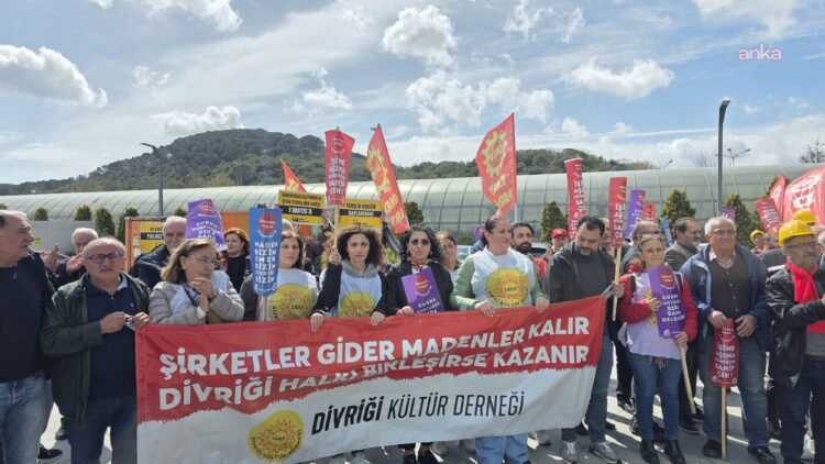 Divriğili maden işçilerinden OYAK önünde eylem
