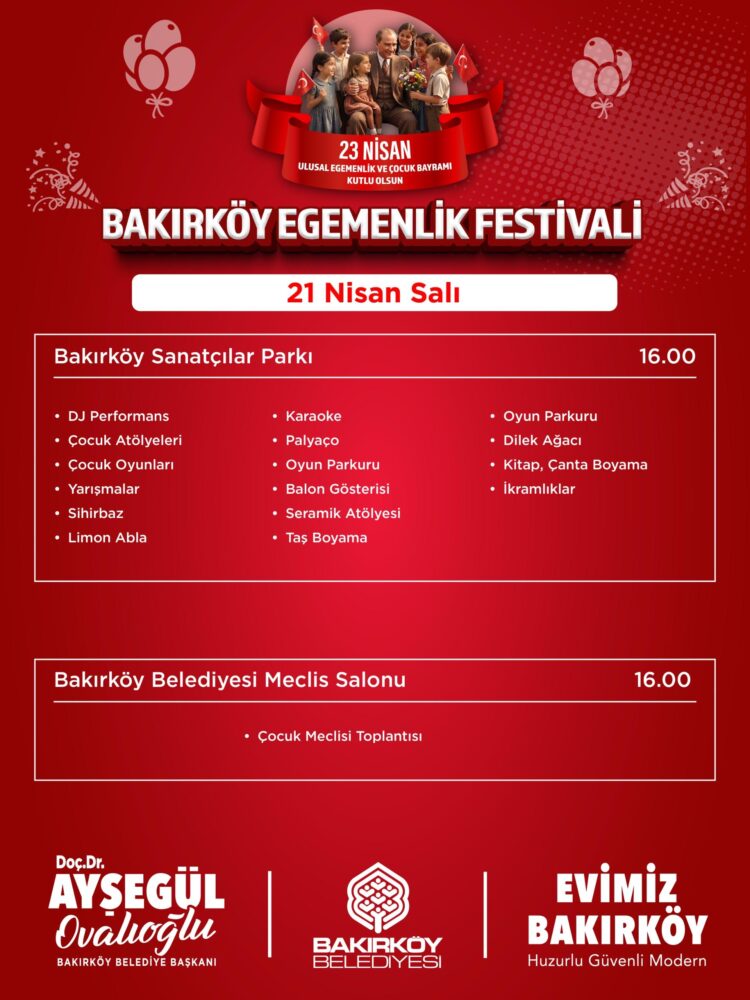 Bakırköy’de 23 Nisan coşkusu festivalle yaşanacak
