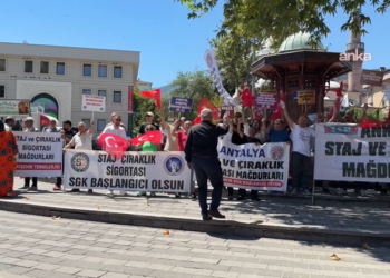 Staj ve çıraklık mağdurları Bursa’da eylem yaptı