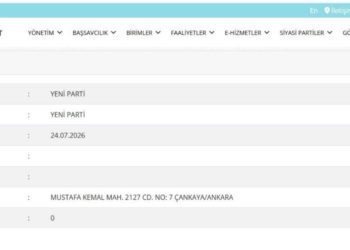 YENİ Parti, siyasi partiler listesine eklendi