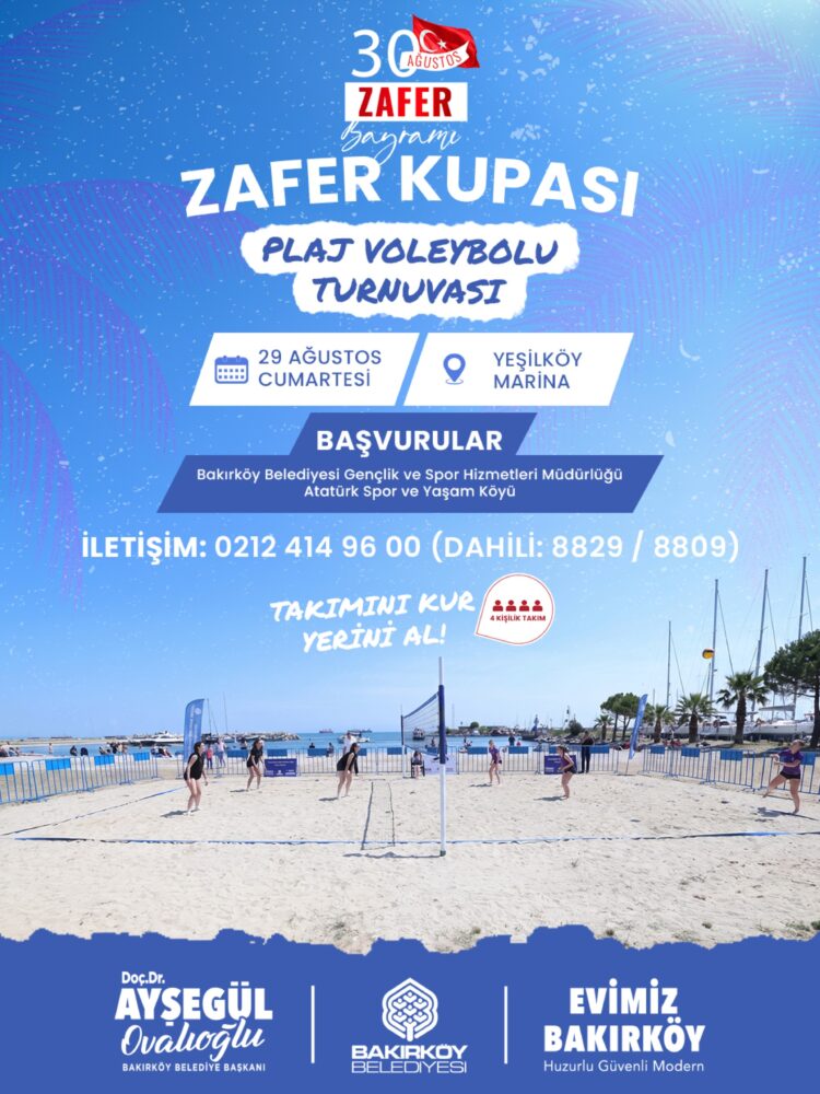 Bakırköy’de Zafer Bayramı coşkulu plaj voleybolu ve konserlerle yaşanacak