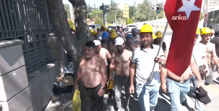 Madencilerin Enerji ve Tabii Kaynaklar Bakanlığı önündeki eylemi 12’nci gününde
