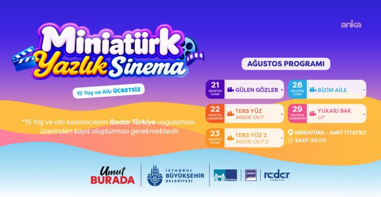 Miniatürk’te yazlık sinema günleri 21 Ağustos’ta başlıyor